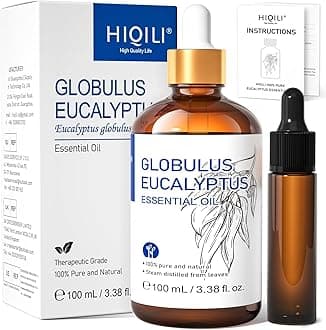 HIQILI 100ML Eucalyptus Essential Oil for Spray, Diffuser & Skin, 100% Pure Undiluted - 3.38 Fl Oz