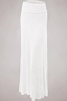 Lock and Love Women's Basic Solid Tie Dye Foldable High Waist Floor Length Maxi Skirt S-3XL Plus Size