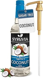 Sugar Free Coffee Syrup, Coconut Flavored Syrup for Drinks, Lattes, and Desserts – 25.4 fl oz, With Pump