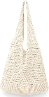 hatisan Crochet Bags for Women - Summer Beach Tote, Aesthetic Hippie Knit Bag