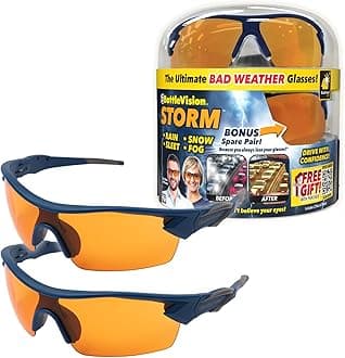 BattleVision Storm Glare-Reduction Glass by BulbHead,All Weather Conditions Day/Night,Optimize Light&Block Blue Rays,2 Pairs