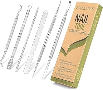 6-Pack Ingrown Toenail File and Lifters, Professional Surgical Stainless Steel Ingrown Toenail Removal Tool Kit, Manicure Treatment Pedicure Tools for Feet Under Nail Cleaner Correction Polish Pain