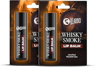BEARDO Whisky Smoke Lip Balm for Men, 4g (Pack of 2) | Moisturizes & Soothes Dry, Cracked & Chapped Lips | Enriched with Vitamin E, Shea Butter & Coffee | Non Glossy, Non Tinted | for Men - Daily Use