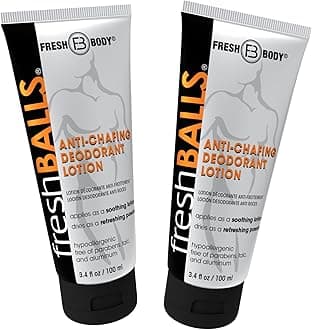 Fresh BALLS Lotion | Anti-Chafing Men's Soothing Cream to Powder Ball Deodorant and Hygiene for Groin Area, 3.4 fl oz (Pack of 2)
