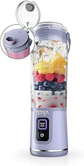 Ninja Blast Portable Blender, Cordless, 18oz. Vessel, Personal Blender For-Shakes and Smoothies, BPA Free, Leakproof-Lid and Sip Spout, USB-C Rechargeable, Dishwasher Safe Parts, Lavender, BC151ML
