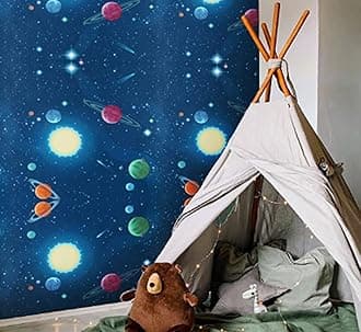 Oren Empower Self Adhesive Planet Theme Wallpaper/Waterproof PVC Vinyl Wallpaper for Kids Room, Bedroom, Dining Hall, Master Room - 45 X 330 cm