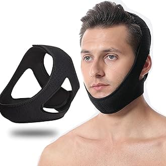 Anti Snore Chin Strap for Men and Women - Double-Adjustable Snore Stopper Chin Strap for CPAP Users, Effective Aid Snoring Solution, Stop Snoring Device for Sleeping, Anti-Dry Mouth Breather