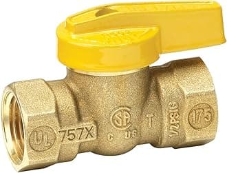 Homewerks VGV1LHB3B Premium Gas Ball Valve x Female Thread, 0.5-Inch, Brass