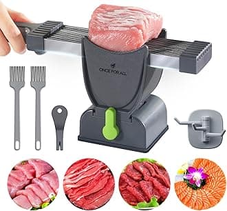 ONCE FOR ALL Meat Slicer Cleaver Kitchen Knife Set for Meat Slicing Shredding, Manual Fresh Meats Cutter Food Slicer for Beef Pork Mutton for Home Cooking BBQ Hot Pot