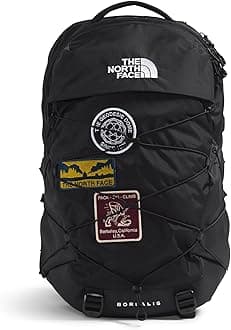 The North Face Borealis Commuter Laptop Backpack - Water Repellent, Laptop Sleeve, Large Main Compartment, TNF Black U Borealis Patch/TNF White, One Size