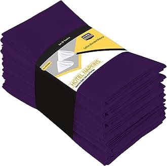 Utopia Kitchen Purple Cloth Napkins [12 Pack, 18x18 Inch] Cotton Blend Washable and Reusable Table Dinner Napkins