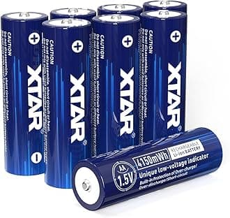 XTAR 4150mWh (2500mAh) 1.5V AA Rechargeable aa Batteries: Longevity Safety Efficiency (8pcs 1.5V AA 4150mWh)