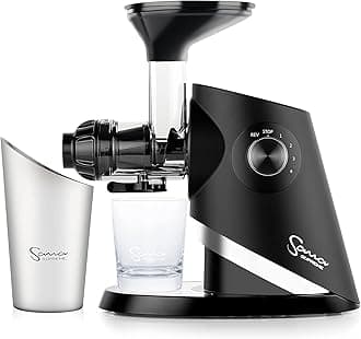 Sana 727 Supreme Cold Press Masticating Juicer | Large Batch | Non-Stop Juicing | 4 Speed Brushless DC Motor | 45-120 RPM’s | Easy clean 132 Page Recipe Book | 15 Year Warranty | Black