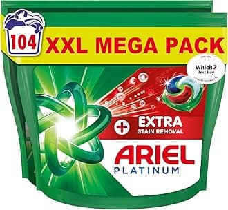 Platinum PODS® Laundry Detergent Capsules, 104 Washes (52 x 2) – Extra Stain Removal, Removes 7-Day Dried-In Stains