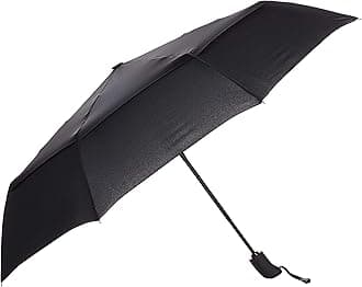 Amazon Basic Folding Umbrella, One-touch Automatic Open/Close, Windproof, Octagon, One Size, Double Canopy Construction, Black