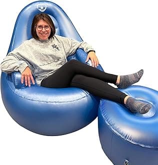 Serenity Blue BBL Inflatable Chair with Ottoman for After Butt Surgery Recovery,Sitting,Sleeping,Pregnancy and Relaxation and BBL Pillow Results Lifting Cushions for BBL(Air Pump Not Included)