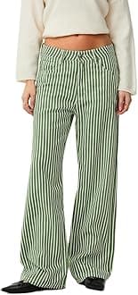 Y2k Striped Bell Bottom Jeans Women High Waisted Boyfriend Denim Pants Baggy Wide Leg Stretchy Bootcut Flare Jeans