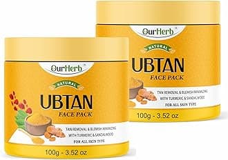 Ubtan Face Pack for Glowing Skin, Even Skin Tone, Tan Removal, Facial Care, Dark Spots & Radiant Complexion, Detan Pack For All Skin Types - 100g | 3.5 Oz (Pack of 2)