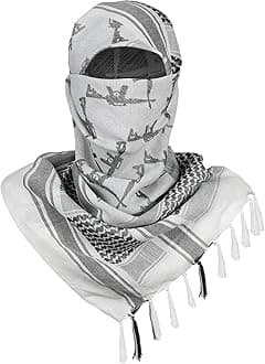 Cotton Shemagh Keffiyeh Tactical Desert Scarf Neck Head Wrap with Tassel for Men Women