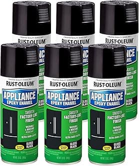 Rust-Oleum 7886830-6PK Specialty Appliance Epoxy Spray Paint, 12 oz, Black, 6 Pack