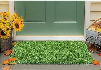 Artificial Grass Mat for Outdoor Balcony Décor| (12x18cm)| Green Lawn Floor Carpet Living Room|Home and Kitchen Floor Mat|Outdoor Carpet Waterproof (Natural Green), Artificial Grass