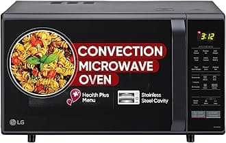 LG 28 L Convection Microwave Oven (MC2846BV, Black, Health Plus Menu, Indian Cuisine, Tandoor Se, Steam Clean & Stainless Steel Cavity)