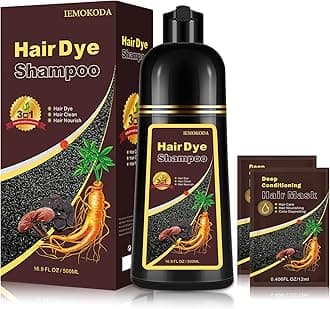 3-in-1 Blonde Brown Hair Dye Shampoo for Women & Men, 16.9 Fl Oz Instant Hair Color Shampoo 100% Gray Coverage, Semi-Permanent Herbal Hair Dye, Gentle DIY Home Salon (Blonde Brown)