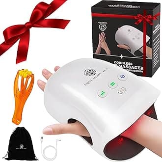 Hand Massager with Heat and Compression, Hand Massage with 3 Modes, 2 Heating Levels Wrist and Palm Kneading for Arthritis and Carpal Tunnel Relief, Useful Birthday Gifts for Men Woman