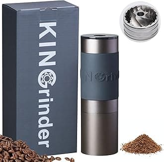 KINGrinderK0 Iron Grey Manual Hand Coffee Grinder with Bent Handle for French Press, Drip with Assembly Consistency Stainless Steel Conical Burr Mill, 25g Capacity