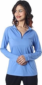 London HillsWomen's Cotton Regular Fit Tshirt Full Sleeve Zipper Tshirt T-Shirt Full Sleeves