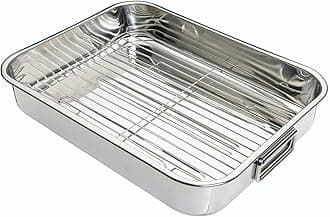 Stainless Steel Roasting Pan with Rack 43x31x7cm, Sleeved