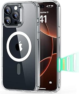 for iPhone 16 Pro Max Case, Camera Control, Compatible with MagSafe, Shockproof Military-Grade Protection, Magnetic Phone Case for iPhone 16 Pro Max, Classic Hybrid Case (HaloLock), Clear