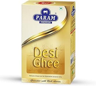Param Desi Ghee 1L (Pack of 1) | Pure Traditional Indian Ghee with Rich Aroma & Granular Texture | Gas Chromatography Tested | Boosts Digestion & Immunity