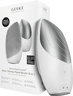 GESKE SmartAppGuided™ Sonic Thermo Facial Brush | 6 in 1 | Skin Cleansing | Cleansing Brush with Thermal Function | Facial Massager | Electric Facial Brush | Facial Cleansing Device