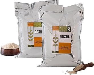 Aazol Unpolished Indrayani Rice - 10kg (5kg - Pack of 2) | Sticky Rice | Perfect for Asian Dishes | Naturally Aromatic | Hand Pounded Native Variety