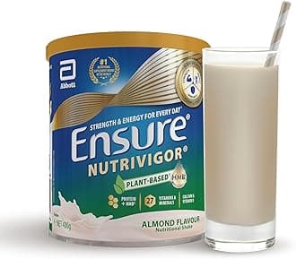 – Ensure NutriVigor Nutritional Shake – Almond Flavour – 400g – Food Supplement with Protein, HMB & 27 Vitamins & Minerals – Supports Strength, Energy & Immunity – With Vitamin D, C & B