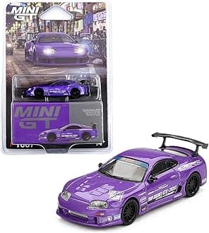 Diecast Model Car Compatible with Mini GT 1:64 Toyota Supra (A80) Top Secret GT-300 Top Secret Purple Limited Edition MGT01067