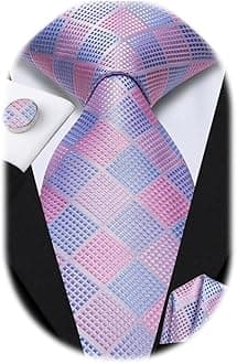 Mens Paisley Striped Tie WOVEN Necktie for Men and Handkerchief Cufflinks Set Wedding Formal Business