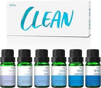 Fragrance Oil Set, MitFlor Clean Essential Oils for Diffusers for Home, 6 x10 ml, Fragrance Oil for Candle Soap Making, Diffuser Oils Gift Set, Fresh Linen, Pure Soap and More Scents
