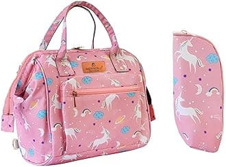 Motherly Nano Diaper Bag for Mothers for Travel, Small Maternity Handbag for Newborn Baby, Mothers Travelling Bag, Multiple Pocket Water Resistant Baby Bag for Moms (Unicorn Pink)
