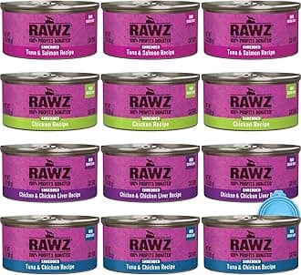 Natural Premium Canned Cat Wet Food Shredded -12 Pack Cans Variety Bundle Pack -4 Flavors - (Tuna & Salmon, Chicken & Liver, Tuna & Chicken, Chicken) with Hotspot Pets Food Bowl - (3oz Cans)