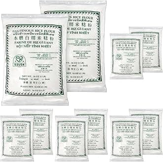 52USA Glutinous Rice Flour 32 Ounce (Basic), 2 Pound (Pack of 10), Rice Flour for Baking or Cooking, Product of THAILAND, All Natural White Rice Flour, Vegan, With Bag