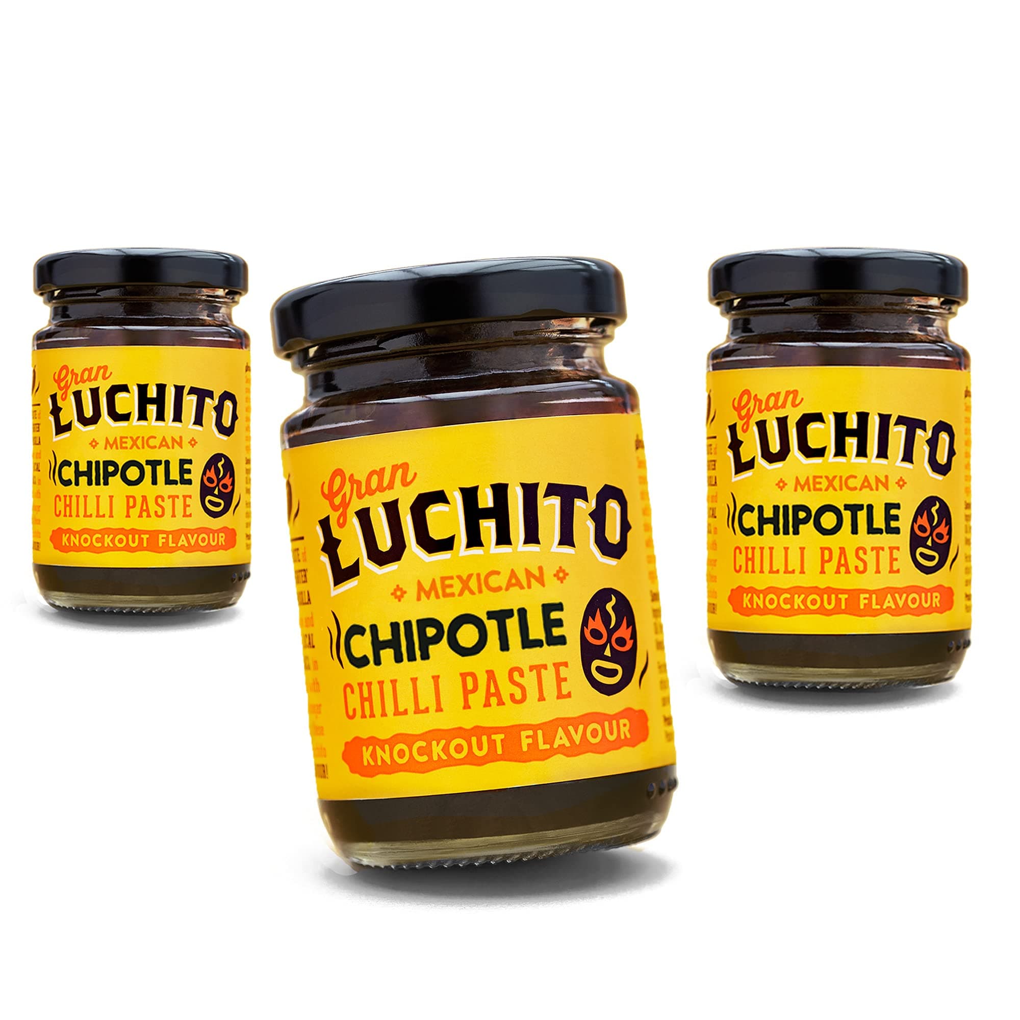 Gran Luchito Mexican Chipotle Chilli Paste 100g | Handmade in Mexico | Super Smoky Cooking Paste with A Medium to Hot Spice| Perfect for Cooking Mexican Food (Pack of 3)