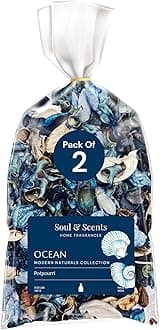 Soul & Scents Ocean Potpourri | Dried Flowers | Fine-Living | Natural Decoration | Mood Enhancer | Perfect for Home Decor, Gifts, and Aromatherapy | Made in India | Pack of 2-140gm Each