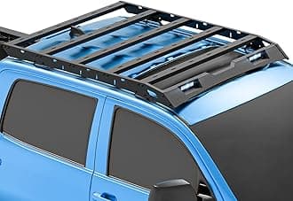 for Tundra Roof Rack Cargo Basket with 2 LED Spotlights Compatible with 2007-2021 Toyota Tundra CrewMax Cab, Overland Rooftop Pickup Truck Cargo Carrier Top Luggage Storage Holder Cross Bars