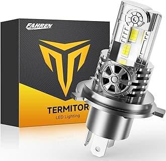 H4/9003/HB2 LED Light Bulb for Motorcycle Hi/Low Beam, 15000LM 600% Super Brighter, 1:1 Halogen Size, 6500K Cool White, 60000Hrs Long Service Life with Cooling Fan, Plug and Play, Pack of 1