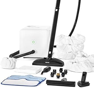 Dupray Steam Cleaner Bundles – Multipurpose Portable Steamer for Deep Cleaning Floors, Cars, Tiles, and More (22-piece (Neat and Large Bonnets))