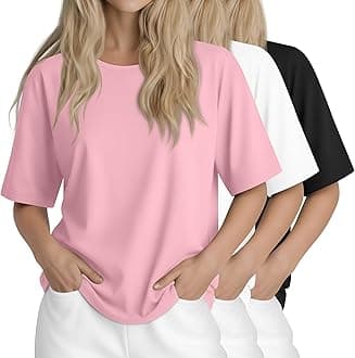 3 Pcs Womens Half Sleeve Top Elbow Length T Shirt Women Round Neck Basic T Shirt Summer Casual Blouses