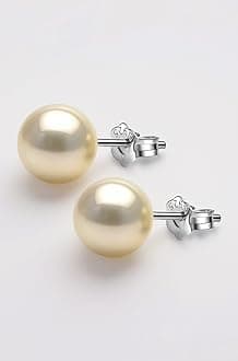 925 Silver Classic Pearl Earrings for Women | 92.5 Sterling Silver & Brilliant Lustre Pearls | Lovely Gift for Women
