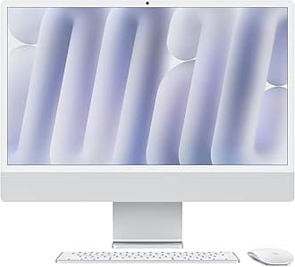 Apple iMac All-in-One Desktop Computer with M4 chip with 10-core CPU and 10-core GPU: Built for Apple Intelligence, 24-inch Retina Display, 16GB Unified Memory, 256GB SSD storage; Silver